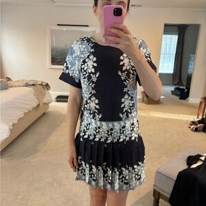 Tuckernuck Blue Fog Pleated Liza Dress - Blue Fog Floral